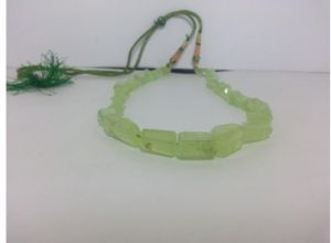 Natural Prehnite Faceted Nuggets Beads Necklace