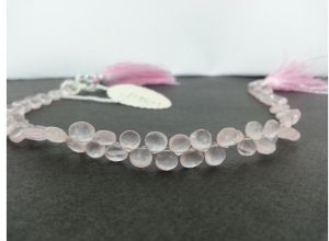 Quartz Faceted Heart Briolette Beads Strand