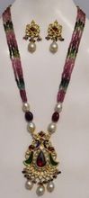 multi tourmaline bead necklace set