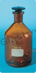 Reagent Bottle AMBER Narrow Mouth with Hollow Stopper