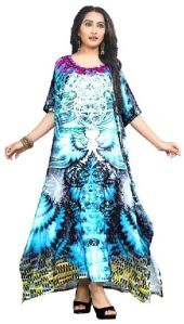 Multi Color 3D Digital Printed Satin Silk Kurtas Kaftans