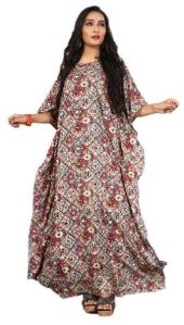 Women Rayon Soft Cotton Digital Printed Multi Color Kaftan Kurta