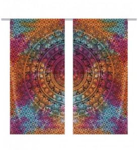 COLOURFUL TIE DYE MANDALA TAPESTRY HIPPIE DOOR CURTAIN