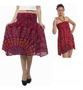 MANDALA HAND BLOCK PRINTED SKIRT