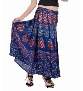 MANDALA HAND BLOCK PRINTED FULL LENGTH WRAP AROUND SKIRT