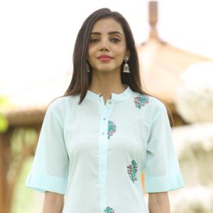 Aquamarine Side Extended Kurti