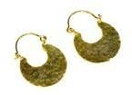 Hammered Hoop Wire Brass Earrings