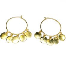 Round Charm Brass Earrings