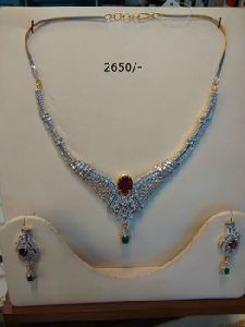 Imitation American Diamond Necklace Set