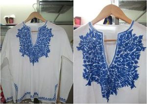 colored embroidery tops