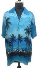 Blue Sunset Printed beach Shirts