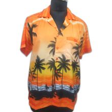 Yellow rayon Mens hawaiian shirts