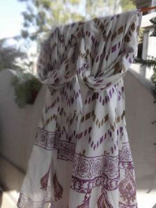 Hand Block Printed Cotton Scarf