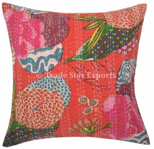 Indian Tropical Kantha Cushion Cover