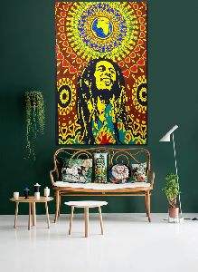 Twin Size Indian Bob Marley Tapestry