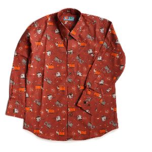 MONSTER TRUCKS PRINT FULL SLEEVE SHIRT WITH INSIDE LOOP