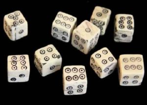 BONE DICE (RING WITH DOT)