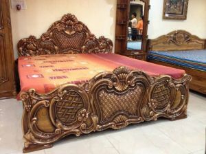 antique wooden bed