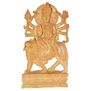 Wooden Durga Mata Statue