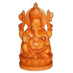 Wooden Ganesha Statue