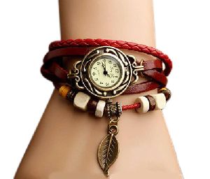 Bracelet Leather Strap Analog Wrist Watch Women