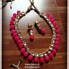 Imitaion Kundan Beads Combination Necklace Set