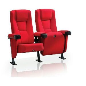 Two Seater Red Foldable Auditorium Chair