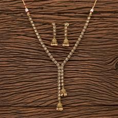 Antique Delicate Necklace With Mehndi Plating