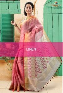 SLJ005 Linen Jamdani Saree