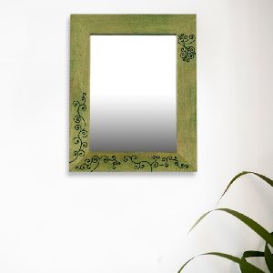 Wooden Carving Mirror With Bird Design