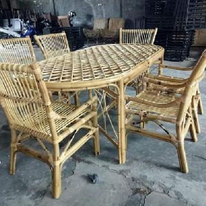 Cane Dining Table Set