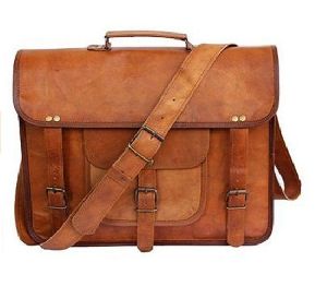 Brown Leather Cross-body Messenger Bag