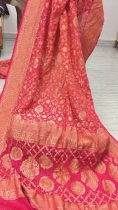 Pure Banarasi Bandhani Meena Saree