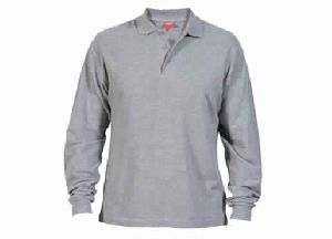 Full Sleeve Grey Mlanges Collar T-Shirts