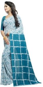 GEORGETTE SAREE IN SKY PRINTED SAREE