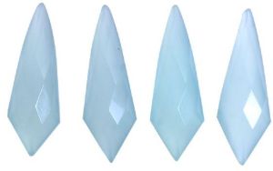 Aqua chalcedony fancy rose cut flat back gemstone