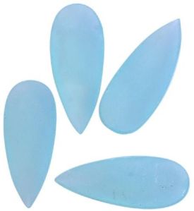 Aqua chalcedony pear rose cut flat back gemstone