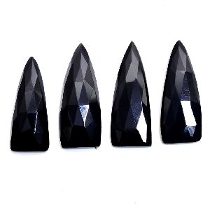 Black onyx dagger rose cut flat back gemstone