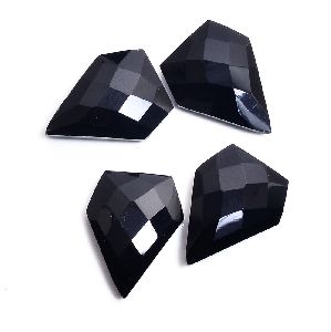 Black onyx shield rose cut flat back gemstone