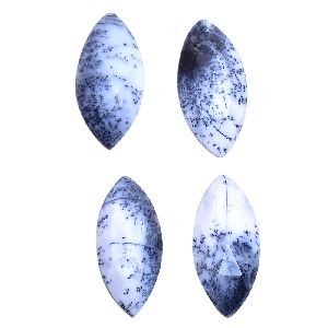 Dendritic opal marquise rose cut flat back