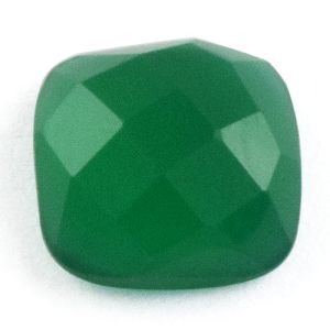 Green onyx cushion rosecut flat back gemstone