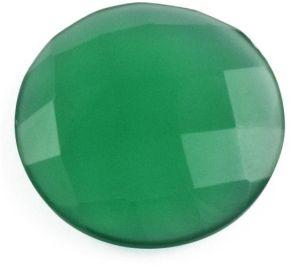 Green onyx round rosecut flat back gemstone