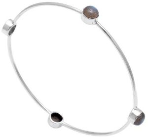 Labradorite oval silver bracelet