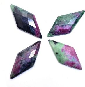 Ruby zoisite rhombus rose cut flat back