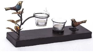 BIRDS IRON TEA LIGHT STAND