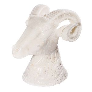 GOAT HEAD MARBLE SHOWPIECE