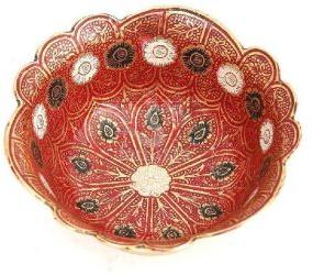 Red Molted Brass Decorative Bowl