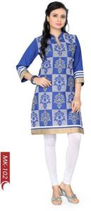 Exciting Ethnique Blue Cotton Kurta For Women