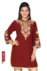 The Immaculate Indian Beauty Embroidered Maroon Tunic