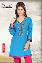 TURQUOISE EMBROIDERED WOMEN TUNIC